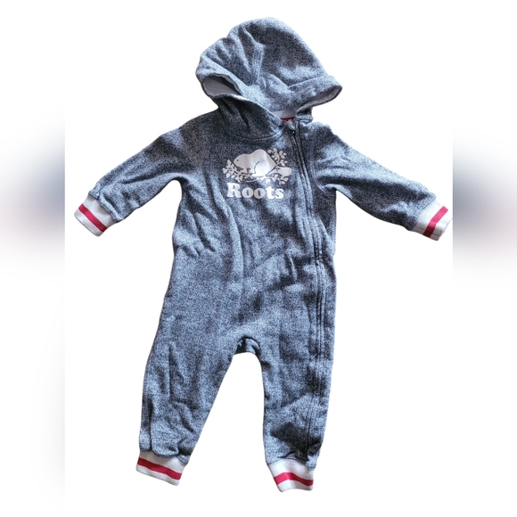Roots Cabin Toddler Romper 12-18 salt and pepper - Picture 2 of 9